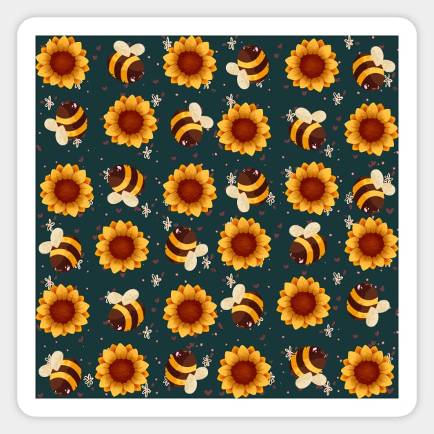 Bees & sunflower Sticker by Four Seasons Fox